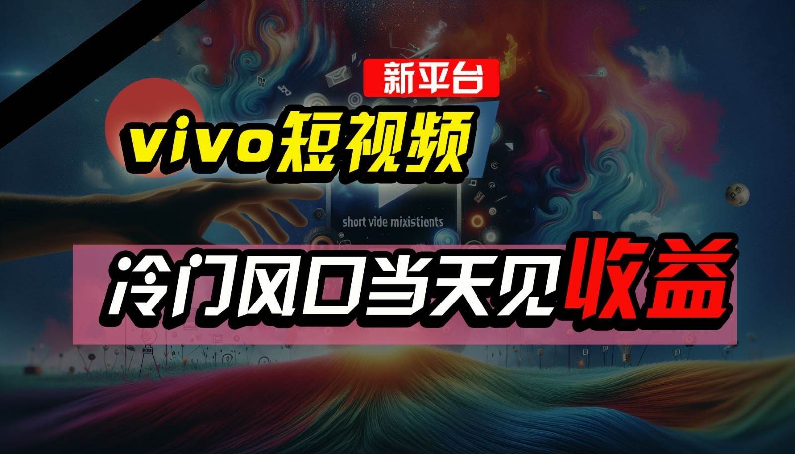 全新平台vivo短视频，新风口AI混剪无脑搬运，冷门风口当天见收益，7天撸了2300+了|无忧资源社