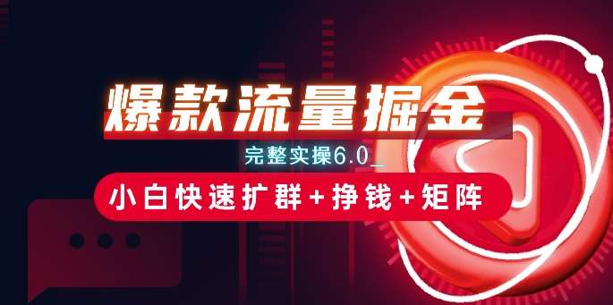 爆款流量掘金_完整实操6.0_小白快速扩群+挣钱+矩阵思路【揭秘】|无忧资源社