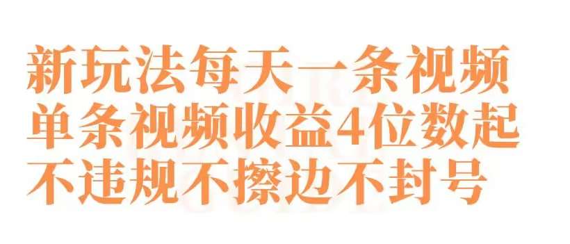 快手新玩法每天一条视频单条视频收益4位数起不违规不擦边不封号【揭秘】|无忧资源社