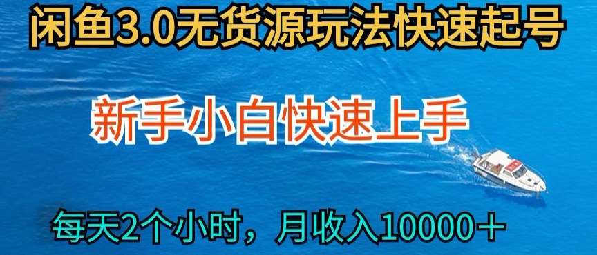 2024最新闲鱼无货源玩法，从0开始小白快手上手，每天2小时月收入过万【揭秘】|无忧资源社