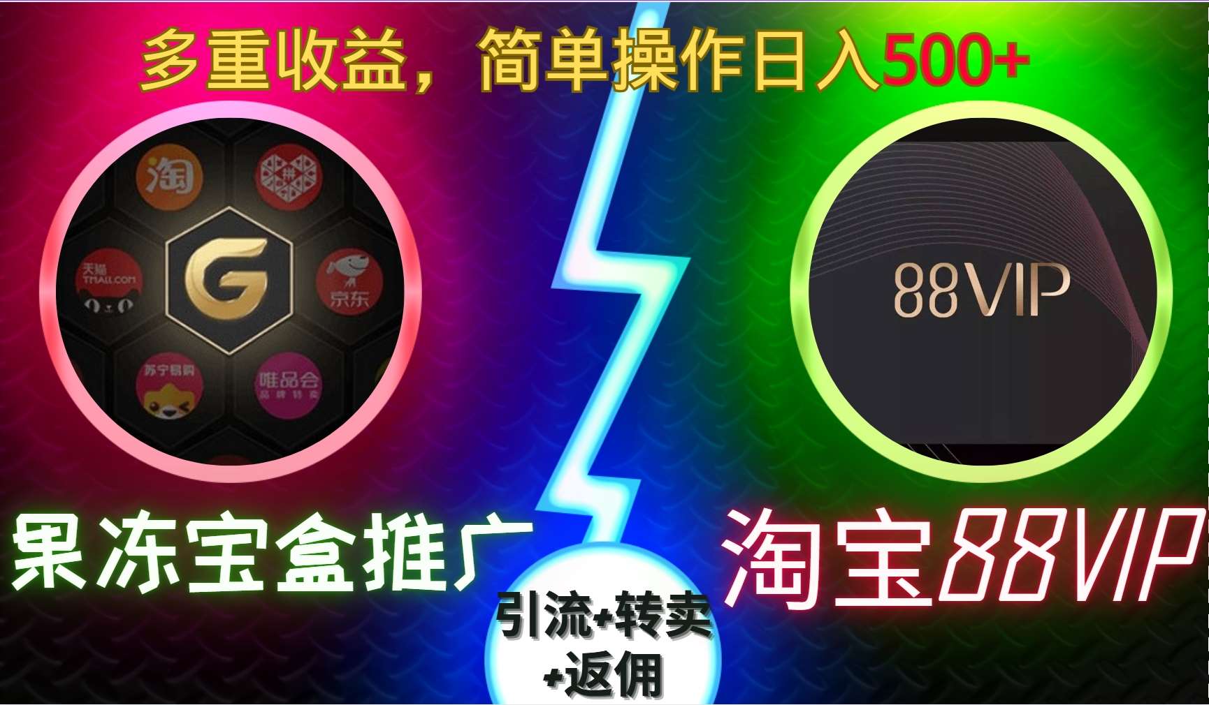 果冻宝盒推广88VIP，引流+转卖+返佣，多重收益，简单操作日入5张【揭秘】|无忧资源社