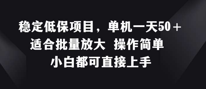 稳定低保项目，单机一天50+适合批量放大 操作简单 小白都可直接上手【揭秘】|无忧资源社