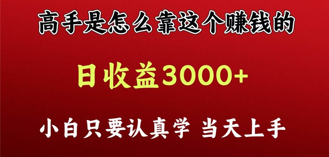看高手是怎么赚钱的，一天收益至少3000+以上，小白当天上手|无忧资源社