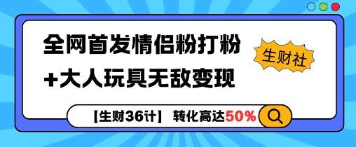 【生财36计】全网首发情侣粉打粉+大人玩具无敌变现|无忧资源社