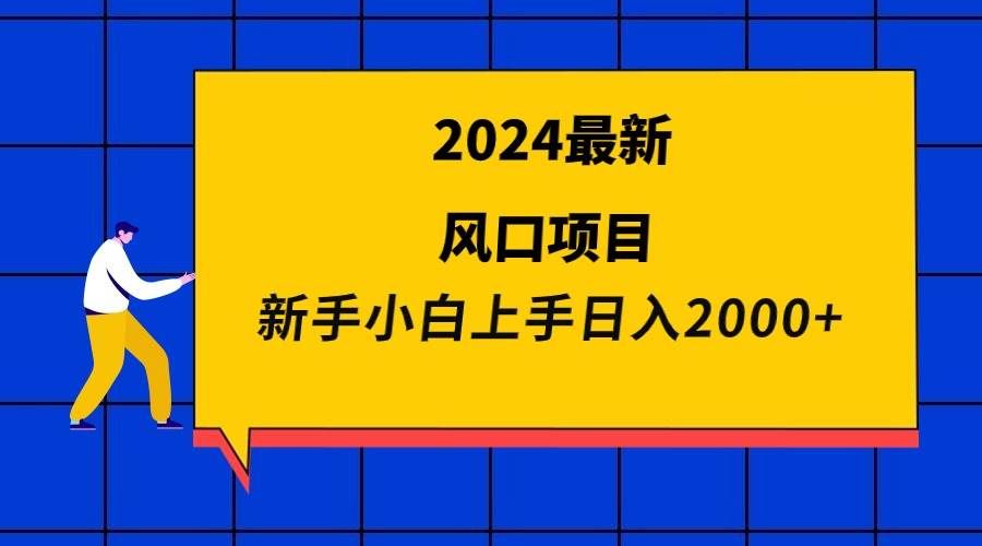 （9483期）2024最新风口项目 新手小白日入2000+|无忧资源社