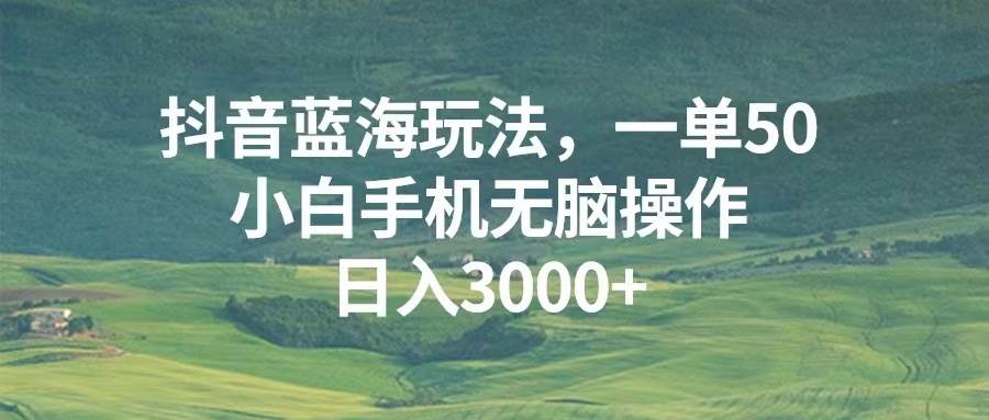 （13353期）抖音蓝海玩法，一单50，小白手机无脑操作，日入3000+|无忧资源社