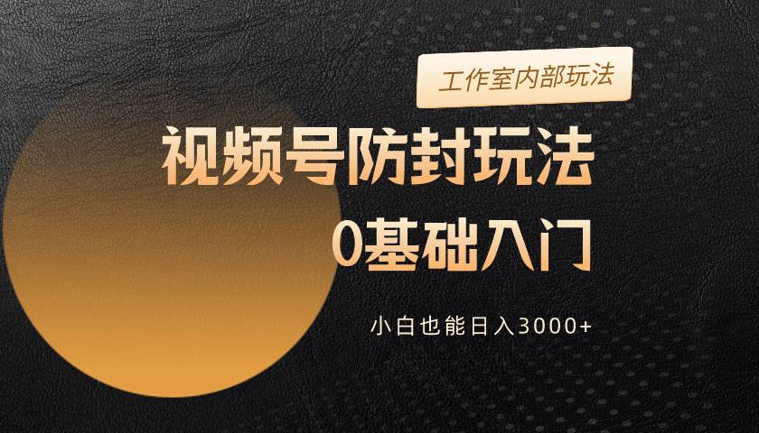 （10107期）2024视频号升级防封玩法，零基础入门，小白也能日入3000+|无忧资源社