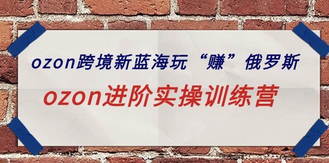 （9800期）ozon跨境新蓝海玩“赚”俄罗斯，ozon进阶实操训练营|无忧资源社