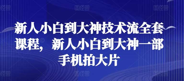 新人小白到大神技术流全套课程，新人小白到大神一部手机拍大片|无忧资源社