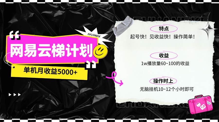 （10063期）最新网易云梯计划网页版，单机月收益5000+！可放大操作|无忧资源社