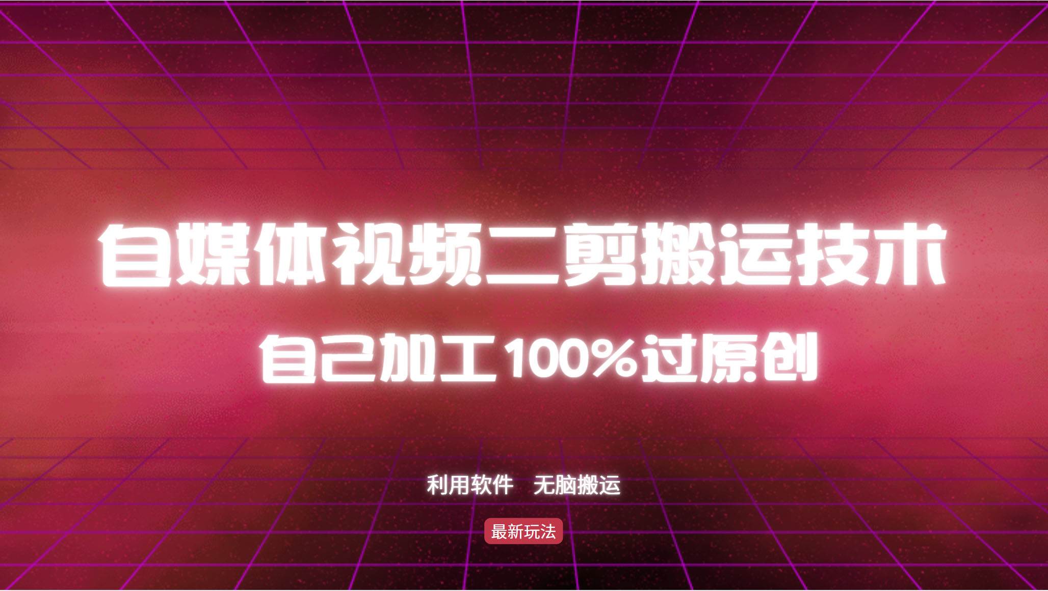 （12995期）详细教你自媒体视频二剪搬运技术，自己加工100%过原创，无脑搬运|无忧资源社