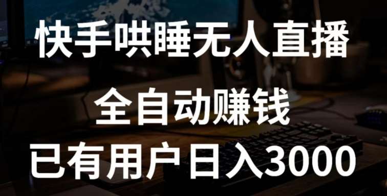 快手哄睡无人直播+独家挂载技术，已有用户日入3000+【赚钱流程+直播素材】【揭秘】|无忧资源社