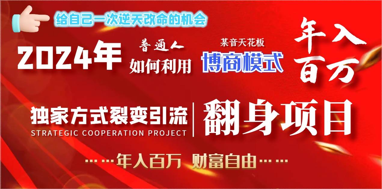 （9027期）2024年普通人如何利用博商模式做翻身项目年入百万，财富自由|无忧资源社