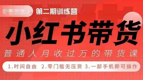 小Red书带货42天训练营 2.0版，宝妈+自由职+上班族+大学生，提高副业收入的大红利项目|无忧资源社