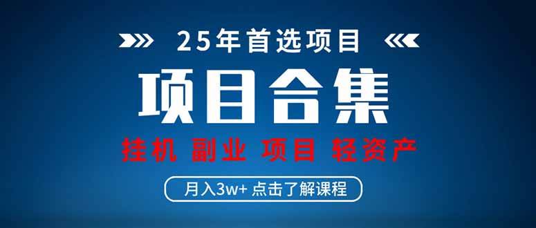 （14175期）2025 实操项目合集 挂机类型 直播类型 轻资产创业类型 课程分享各项目…|无忧资源社