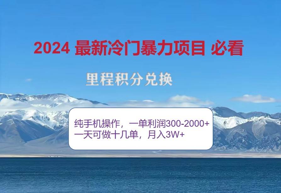 2024惊爆冷门暴利，里程积分最新玩法，高爆发期，一单300+—2000+|无忧资源社