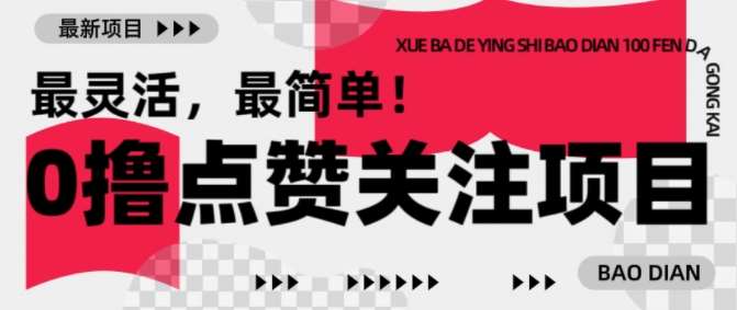 【0撸】最新点赞关注小项目，1毛起赚，1块起提|无忧资源社