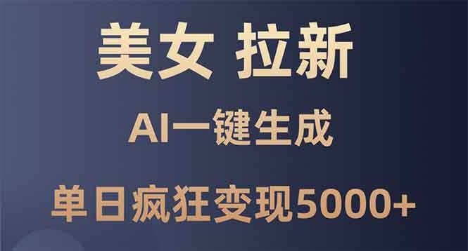 （13866期）美女暴力拉新，通过AI一键生成，单日疯狂变现5000+，纯小白一学就会！|无忧资源社