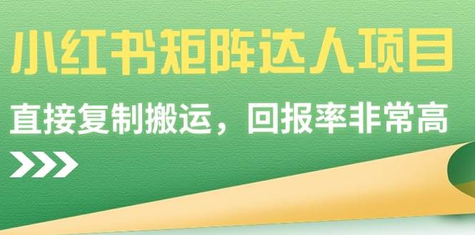 （9019期）小红书矩阵达人项目，直接复制搬运，回报率非常高|无忧资源社