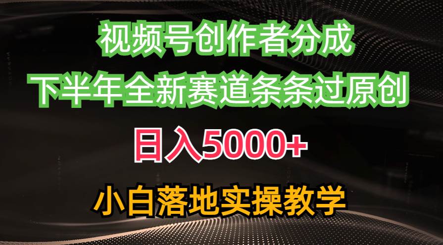 （10294期）视频号创作者分成最新玩法，日入5000+  下半年全新赛道条条过原创，小…|无忧资源社
