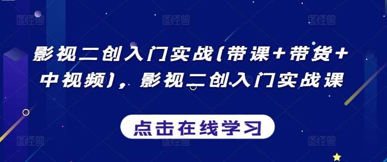 影视二创入门实战(带课+带货+中视频)，影视二创入门实战课|无忧资源社