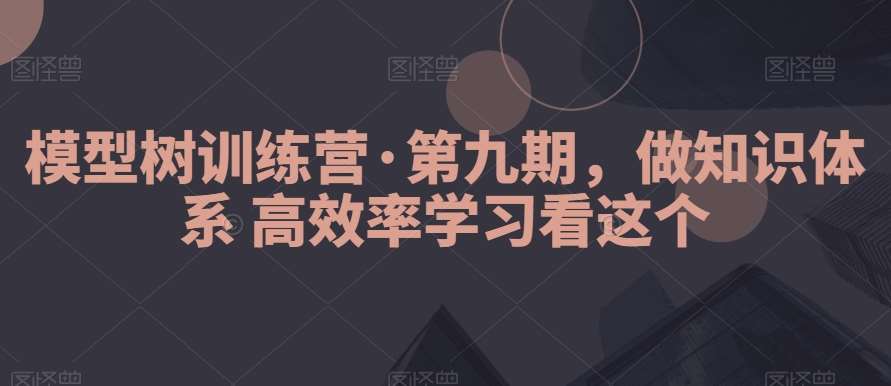 模型树训练营·第九期，做知识体系高效率学习看这个|无忧资源社