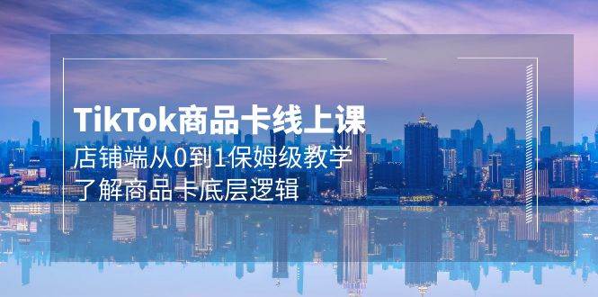 （9843期）Tk商品卡线上课，店铺端从0到1保姆级教学，了解商品卡底层逻辑（20节）|无忧资源社