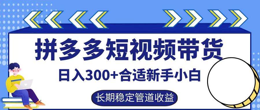 拼多多短视频带货日入300+，实操账户展示看就能学会|无忧资源社