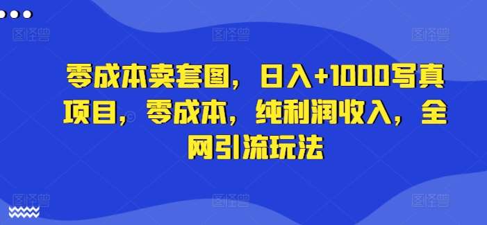 零成本卖套图，日入+1000写真项目，零成本，纯利润收入，全网引流玩法|无忧资源社