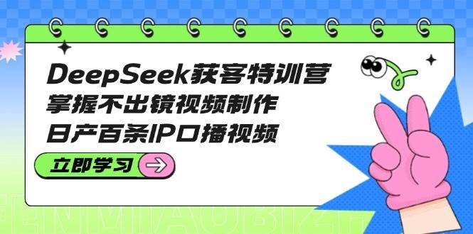 DeepSeek获客特训营：掌握不出镜视频制作，日产百条IP口播视频|无忧资源社