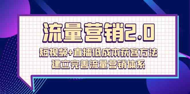 流量营销2.0：短视频+直播低成本获客方法，建立完善流量营销体系（72节）|无忧资源社