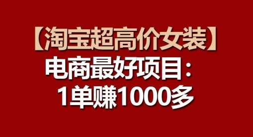 【淘宝超高价女装】电商最好项目：每一单都是高利润|无忧资源社