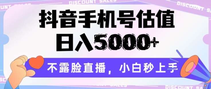 抖音手机号估值，日入5000+，不露脸直播，小白秒上手【揭秘】|无忧资源社