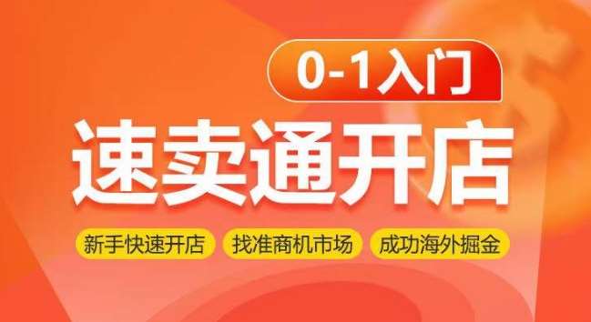 速卖通开店0-1入门，新手快速开店 找准商机市场 成功海外掘金|无忧资源社
