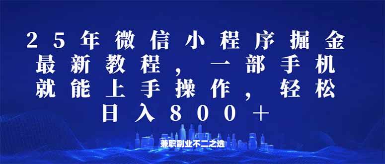 （14293期）微信小程序25年掘金玩法，一部手机就能操作，稳定日入800+,适合所有人…|无忧资源社