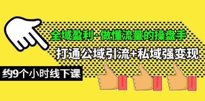 （10045期）全域盈利·做懂流量的操盘手，打通公域引流+私域强变现，约9个小时线下课|无忧资源社