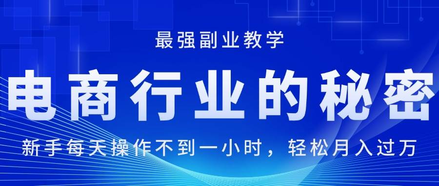 （11427期）电商行业的秘密，新手每天操作不到一小时，月入过万轻轻松松，最强副业…|无忧资源社