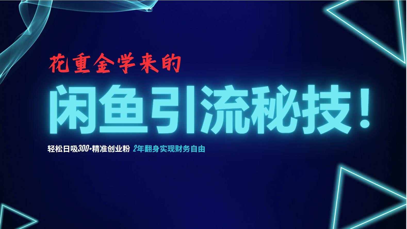 （12887期）花重金学来的闲鱼引流秘技！轻松日吸300+精准创业粉，每天躺赚5000+，2…|无忧资源社