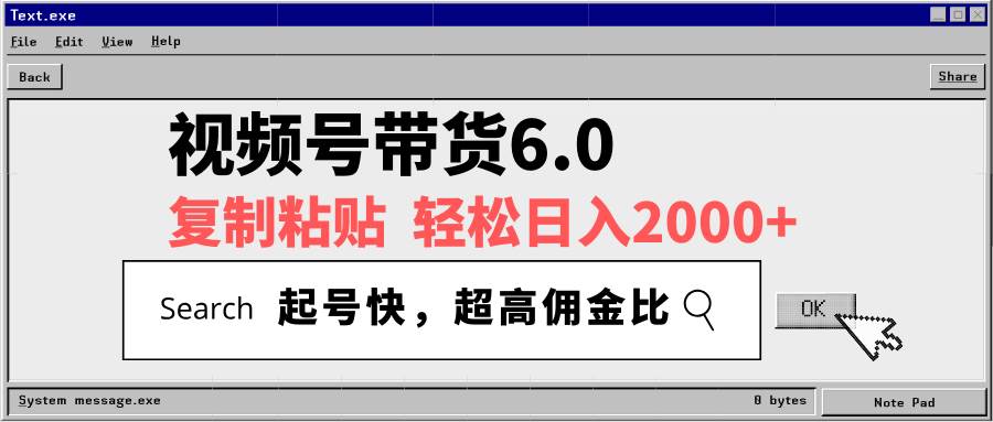 （14325期）视频号带货6.0，轻松日入2000+，起号快，复制粘贴即可，超高佣金比|无忧资源社