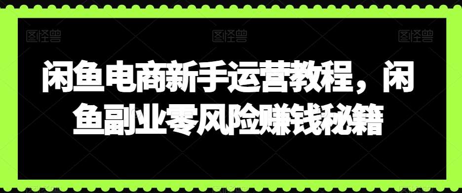 闲鱼电商新手运营教程，闲鱼副业零风险赚钱秘籍|无忧资源社