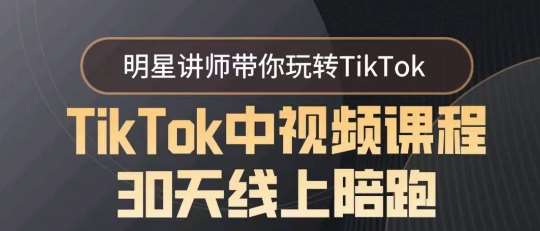 TikTok中视频课程30天线上陪跑，明星讲师带你玩转TikTok|无忧资源社