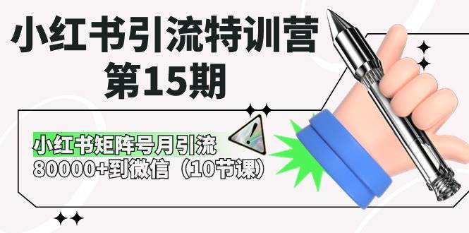 （10537期）小红书引流特训营-第15期，小红书矩阵号月引流80000+到微信（10节课）|无忧资源社