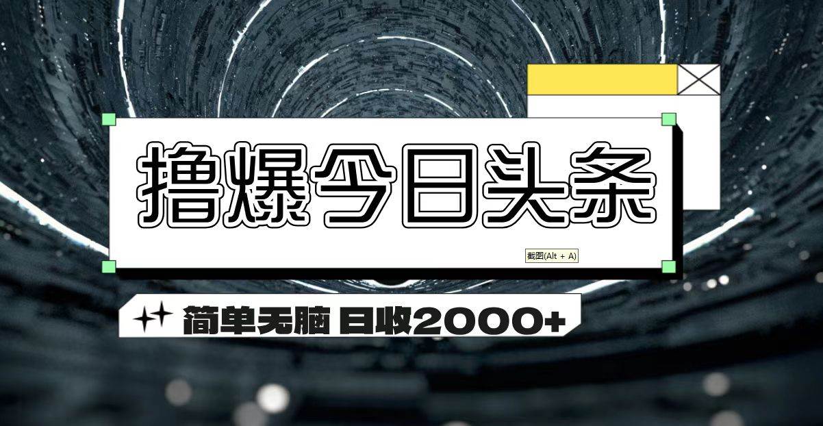 （11665期）撸爆今日头条 简单无脑操作 日收2000+|无忧资源社