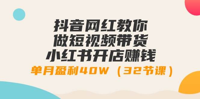 （9136期）抖音网红教你做短视频带货+小红书开店赚钱，单月盈利40W（32节课）|无忧资源社