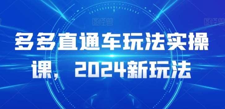 多多直通车玩法实操课，2024新玩法|无忧资源社