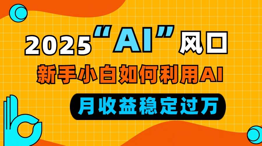 （13821期）2025“ AI ”风口，新手小白如何利用ai，每月收益稳定过万|无忧资源社