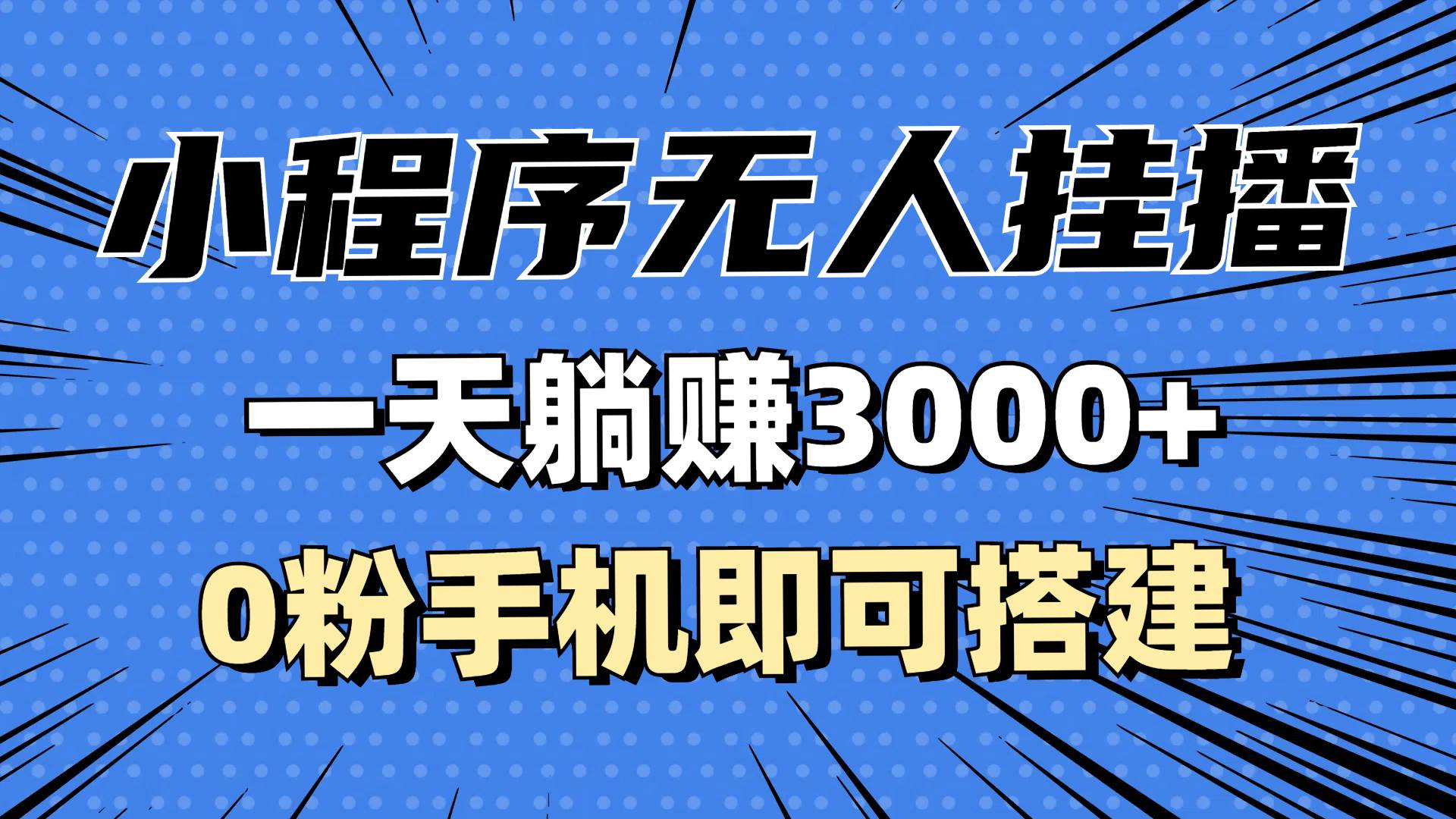 （13210期）抖音小程序无人直播，一天躺赚3000+，0粉手机可搭建，不违规不限流，小…|无忧资源社