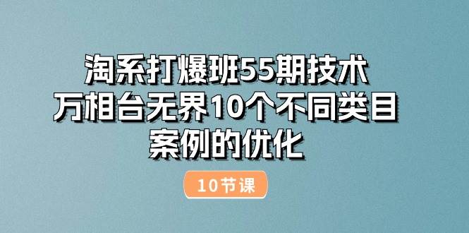 （10996期）淘系打爆班55期技术：万相台无界10个不同类目案例的优化（10节）|无忧资源社