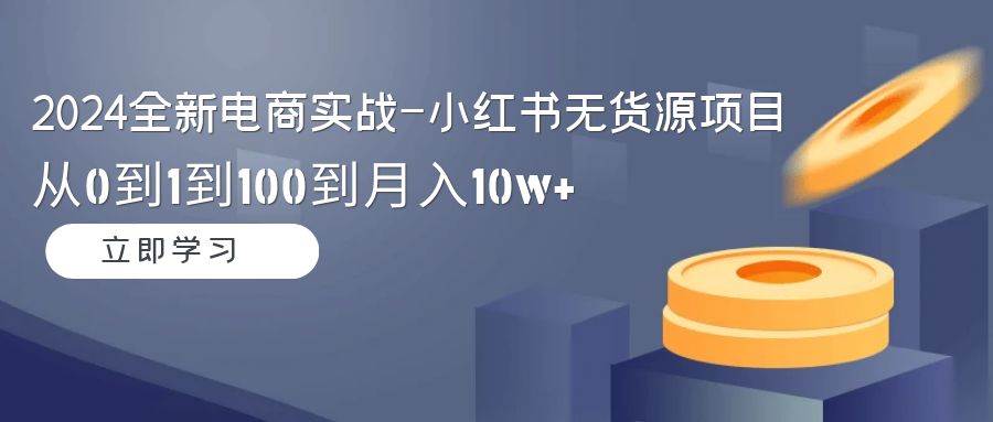 （9169期）2024全新电商实战-小红书无货源项目：从0到1到100到月入10w+|无忧资源社