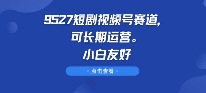 9527短剧视频号赛道，可长期运营，小白友好【揭秘】|无忧资源社